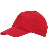 Rode baseballcap 5-panel voor volwassenen met klittenbandsluiting
