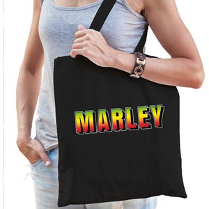 Marley fun tekst cadeau tas zwart dames - Feest Boodschappentassen