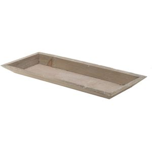 Kaarsenbord/plateau - rechthoekig - hout - naturel - 39 x 15 cm - Kaarsenonderzetter