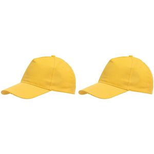 Gele baseballcap 5-panel voor volwassenen met klittenbandsluiting 10 stuks