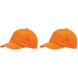 Voordelige oranje pet voor volwassenen 10 stuks - One size - Koningsdag/Oranje supporter artikelen