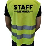 staff member vest / hesje geel met reflecterende strepen voor volwassenen - personeel - veiligheidshesjes / veiligheidsvesten