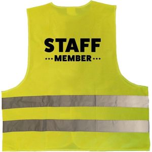 staff member vest / hesje geel met reflecterende strepen voor volwassenen - personeel - veiligheidshesjes / veiligheidsvesten