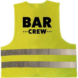 Bar crew geel veiligheidshesje staff / personeel voor volwassenen - Veiligheidshesje