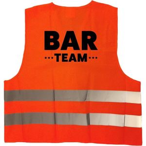 Bar team oranje veiligheidsvest horeca staff / personeel voor volwassenen