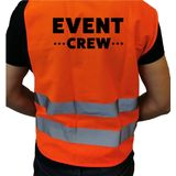 Event crew vest / hesje oranje met reflecterende strepen voor volwassenen - personeel - veiligheidshesjes / veiligheidsvesten