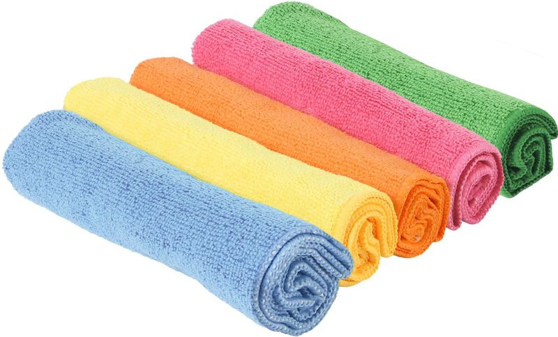 25x Stuks Microvezel Huishoud/Schoonmaakdoek Gekleurd Hoge Kwaliteit - Vaatdoekjes - Wonderdoeken