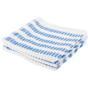 9x stuks badstoffen vaatdoeken - blauw / wit - vaatdoekjes/dweiltjes/ schoonmaakdoekjes