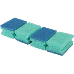 20x stuks krasvrije viscose schuursponsjes / schoonmaaksponzen blauw - schoonmaakartikelen / afwasaccessoires / schuursponzen