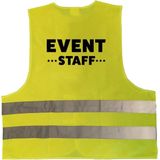 Event staff vest / hesje geel met reflecterende strepen voor volwassenen - personeel - veiligheidshesjes / veiligheidsvesten