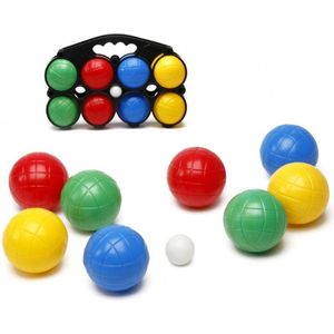 Gekleurde jeu de boules set in draagtas 9 delig