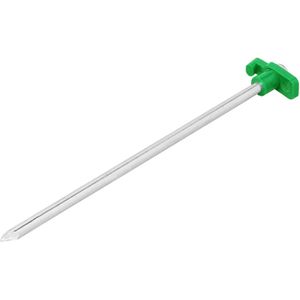 6x Stuks grondpennen/tentharingen metaal met kunststof haak 25 cm - camping/kampeer accessoires