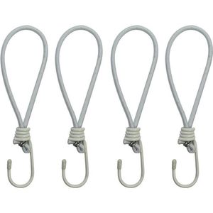 Spanelastiek / tentspanner met haak 8 stuks wit - Spanners voor spandoek / afdekzeil / netten