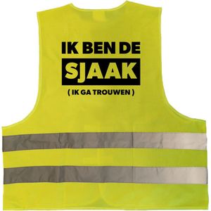 Geel veiligheidsvest ik ben de sjaak voor volwassenen