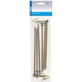 6x Stuks grondpennen/tentharingen metaal met haak 21 cm - camping/kampeer accessoires