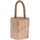 Excellent Houseware Deurstopper Teak Hout met Draagtouw 14 cm