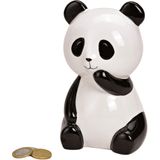 Dieren spaarpot zwarte/witte panda 15 x 10 x 10 cm - Pandas dieren cadeau spaarpotten - Geld sparen - Leren omgaan met geld