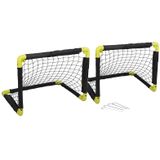 Voetbal set 2x Opvouwbare voetbaldoelen 50 cm - 1x voetbal - 4x pionnen 17,5 cm - Buitenspeelgoed