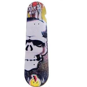 Groot houten skateboard met stoere print met schedel 81 cm - Skateboards
