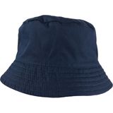 Zonnehoed/hoedje met witte hartjes voor baby's - Blauw - Omkeerbaar - One Size - Baby hoedjes en petten