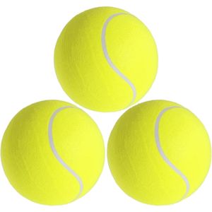 3x Mega tennisballen XXL geel 22 cm speelgoed/sportartikelen - Sportmaterialen - Grote tennisballen - Buitenspeelgoed/sportief speelgoed - Tennissen