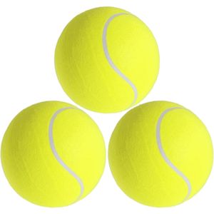 3x Mega tennisballen XXL geel 22 cm speelgoed/sportartikelen - Tennisballen