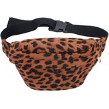 Heuptasje/buideltasje/fanny pack bruine luipaardprint 26 x 16 cm - Panterprint/dierenprint - Festival musthaves - Festival tasjes - Wandeltasjes - Documententasje voor op reis