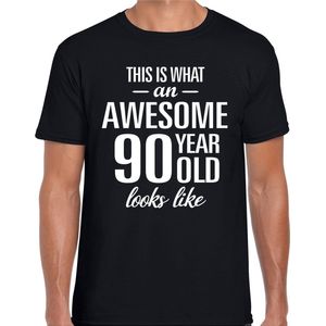 Awesome 90 year - geweldig cadeau t-shirt zwart heren - Verjaardag cadeau