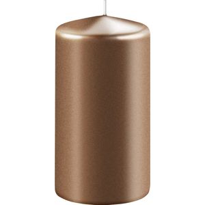 Enlightening Candles Cilinderkaars/stompkaars - Metallic Koper - 6 x 8 cm - 27 Branduren