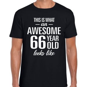 Awesome 66 year - geweldig cadeau t-shirt zwart heren - Verjaardag cadeau