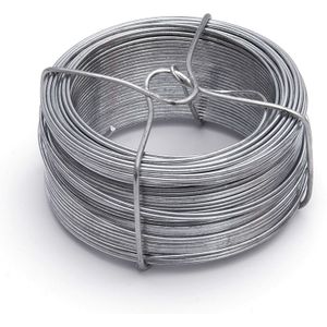 4x stuks binddraad / binddraden staal verzinkt 0,7 mm x 100 m op rol - zilver - dik ijzerdraad hobbymateriaal