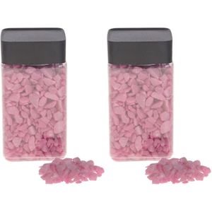 2x Decoratie/Hobby Stenen Roze 600 Gram - Home Deco Woonaccessoires - Knutsel Materialen