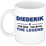 Naam cadeau mok/ beker Diederik The man, The myth the legend 300 ml