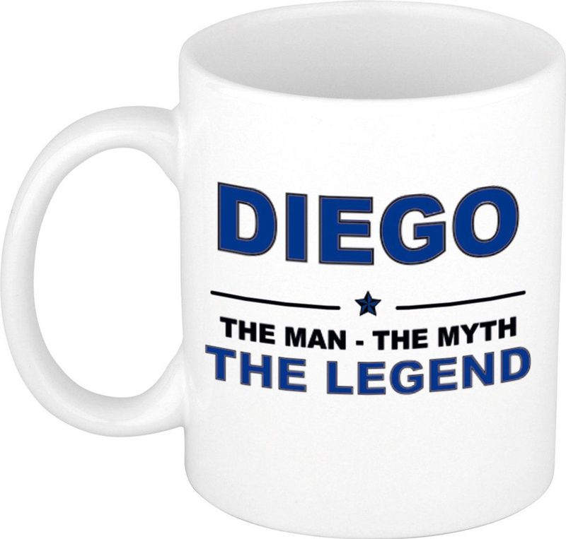 Naam cadeau mok/ beker Diego The man, The myth the legend 300 ml