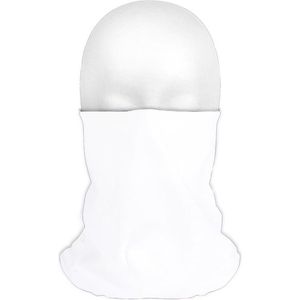 Multifunctionele morf sjaal wit unikleur - Voor volwassen - Gezichts bedekkers - Maskers voor mond - Windvangers - Gezichtsmaskers
