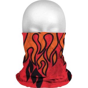 Multifunctionele morf sjaal rood/oranje vlammen print voor volwassenen - Sjaals