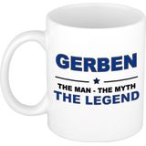 Naam cadeau mok/ beker Gerben The man, The myth the legend 300 ml