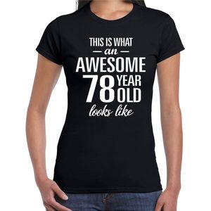 Awesome 78 year - geweldig cadeau t-shirt zwart dames - Verjaardag cadeau