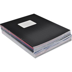 10x stuks school schriften gekleurd A5 formaat - ruitjes van 5 mm - Schoolschriften - Ruitjes schriften