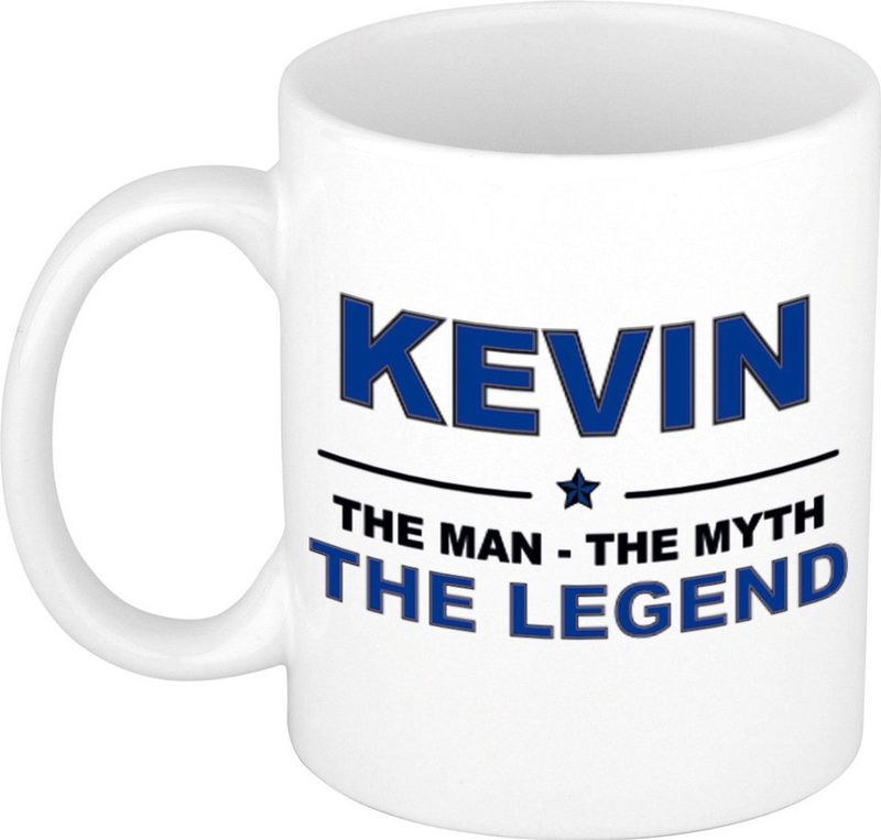 Naam cadeau mok/ beker Kevin The man, The myth the legend 300 ml