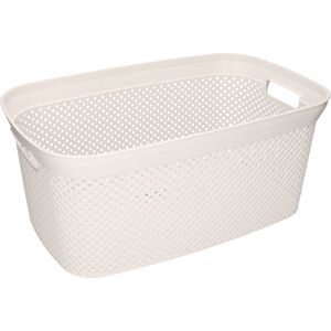 Storage Solutions wasmand - 35 liter - wit - 54 x 34 x 23 cm - Kunststof - Draagmand
