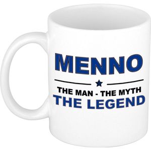 Naam cadeau mok/ beker Menno The man, The myth the legend 300 ml
