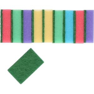 10x Schuursponsjes/schoonmaaksponsjes 8 cm - Huishoud/schoonmaakproducten - Afwassen/schoonmaken sponzen/sponsen