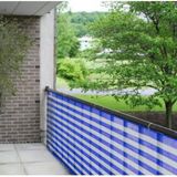 2x Balkondoeken/balkonschermen zonnescherm blauw/wit 0,9 x 5 meter - Balkon of dakterras doek/scherm - Balkondoeken/balkonschermen - Privacy zonneschermen/windschermen - Schaduwdoeken - Privacy schermen voor op het balkon