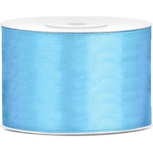 Satijn sierlint/cadeaulint - lichtblauw - 5 cm x 25 meter - Inpakken - Versieren - Decoratie - Lintjes