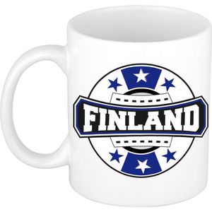 Finland embleem theebeker / koffiemok van keramiek - 300 ml - Finland landen thema - supporter bekers / mokken