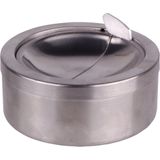 HI Asbak met klep - voor tuin/terras - RVS - rond - D11 cm