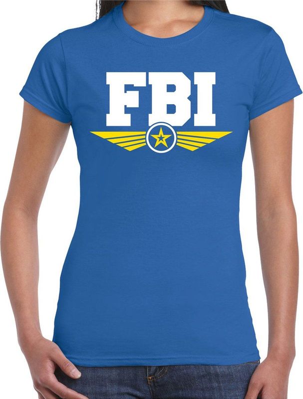 Bellatio Decorations - FBI Agent T-shirt - Blauw - 100% Katoen