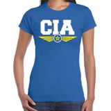 CIA agent verkleed t-shirt blauw voor dames - geheime dienst - verkleedkleding tekst shirt