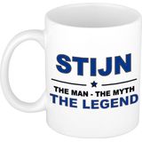 Naam cadeau mok/ beker Stijn The man, The myth the legend 300 ml
